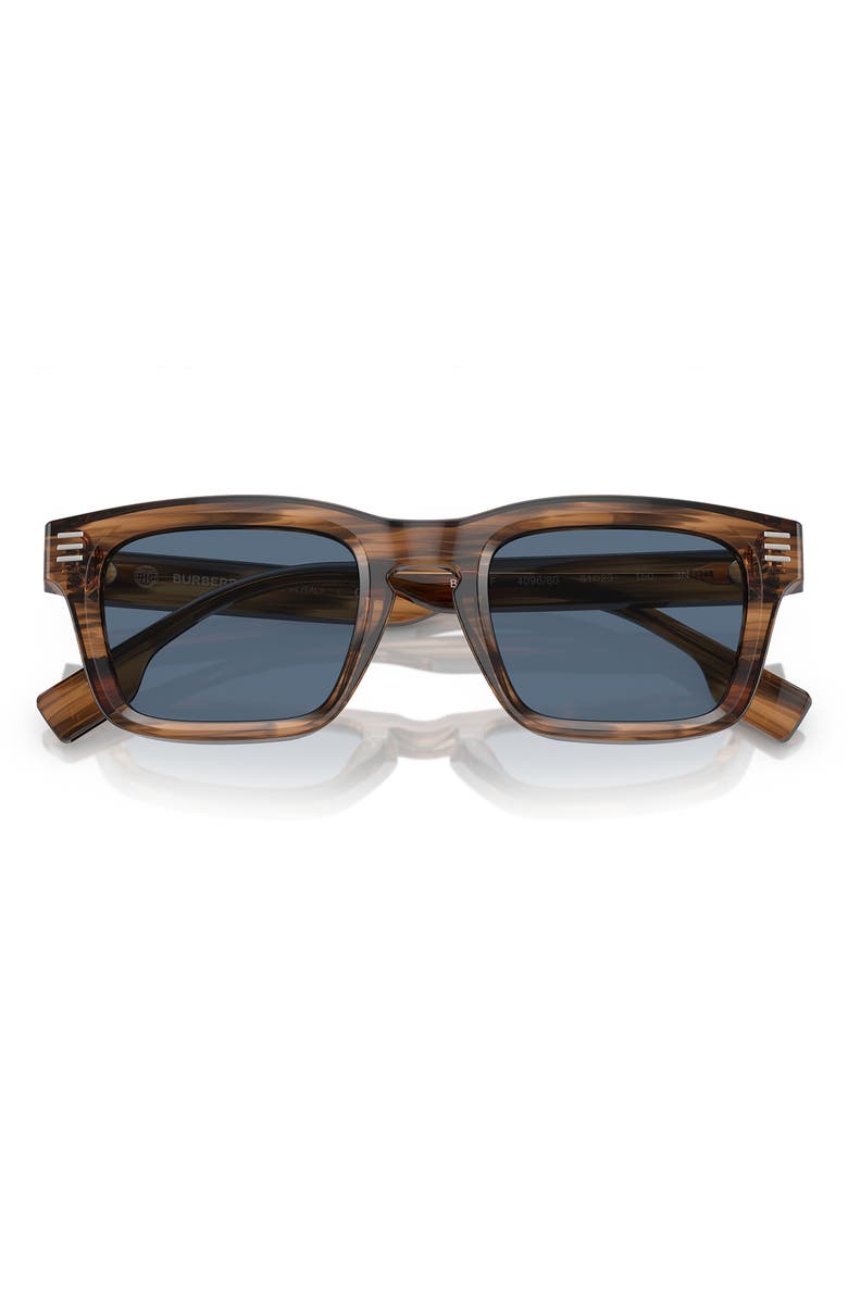 Burberry 51mm Rectangular Sunglasses, Alternate, color, Brown