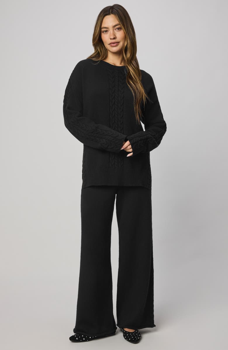 Splendid Jet Set Crewneck Sweater, Alternate, color, Black