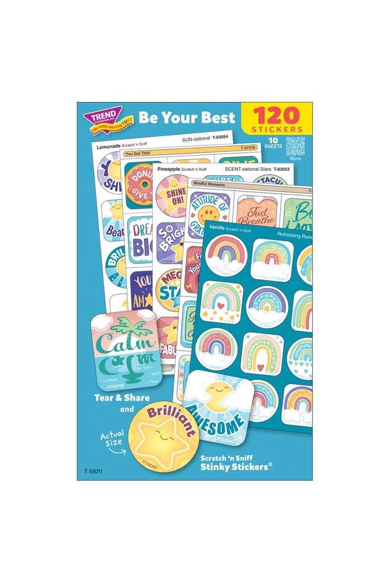 Scratch 'N Sniff Be Your Best, 120 Count Scented Stickers, Alternate, color, Multicolored