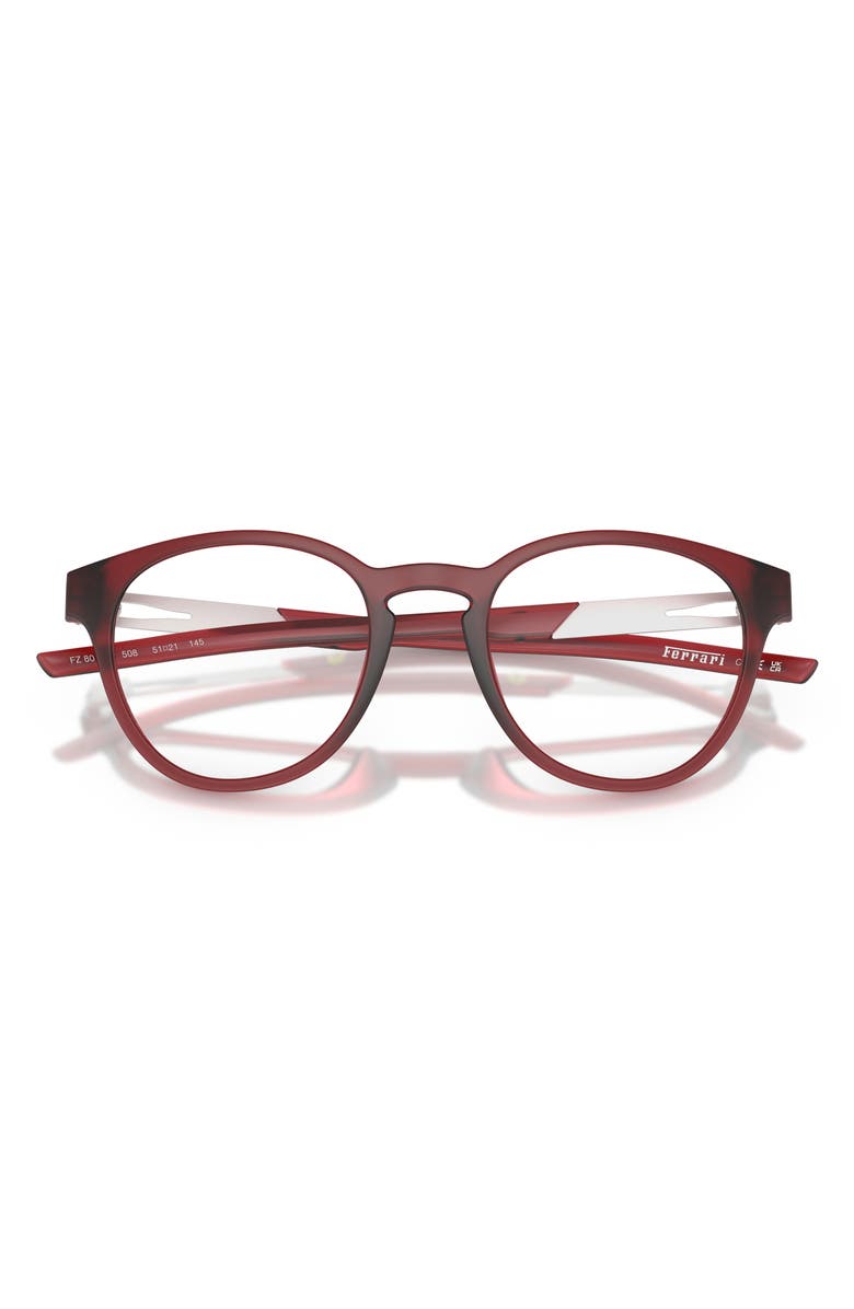Scuderia Ferrari 49mm Small Phantos Optical Glasses, Alternate, color, Matte Red Bordeaux / Demo Lens