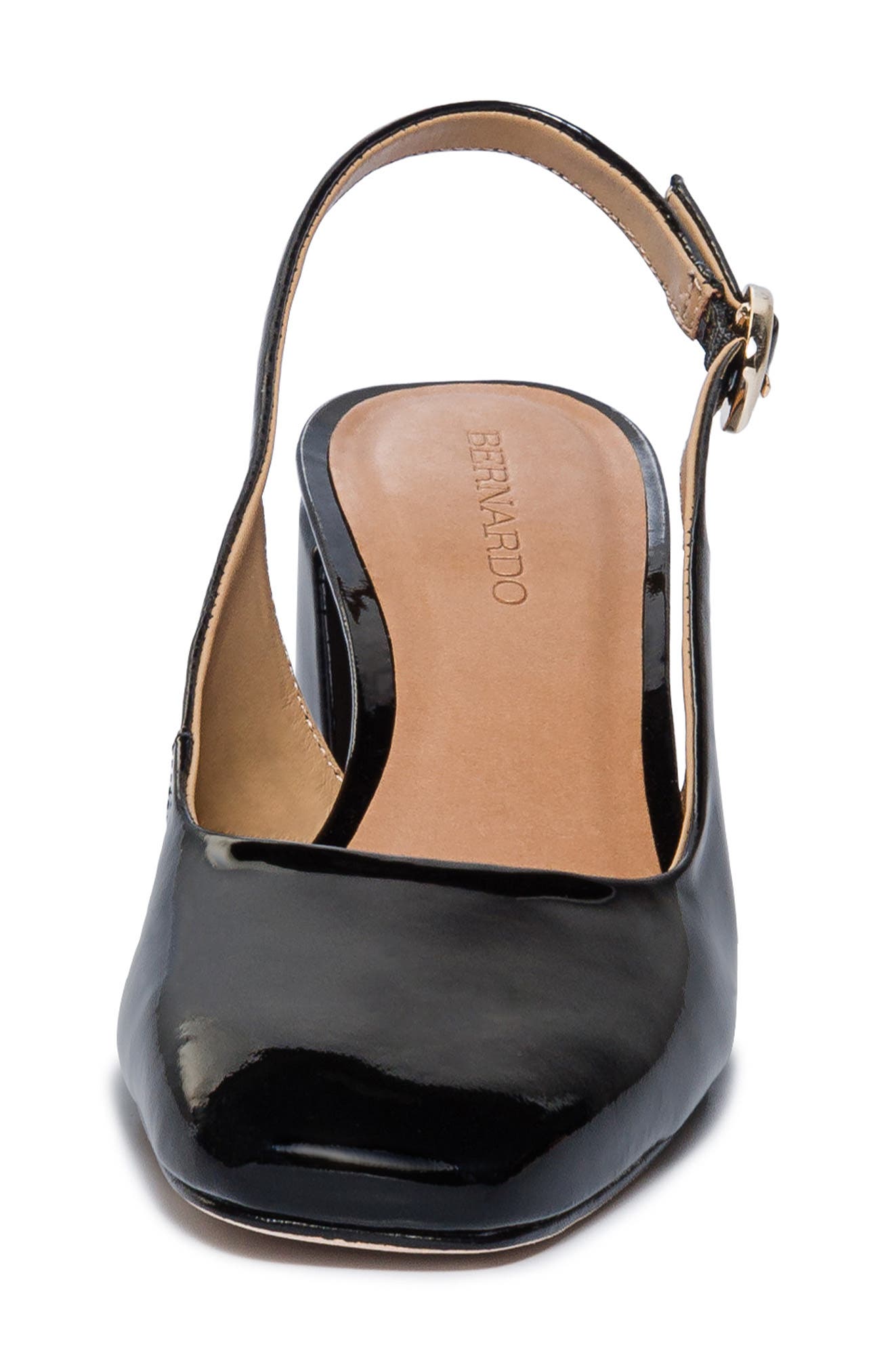Bernardo Alexia Slingback Pump, Alternate, color, Black Soft Patent
