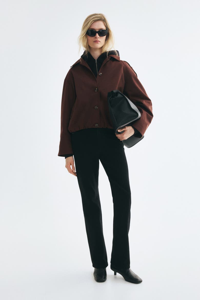 Twill Blouson Jacket, Alternate, color, Dark brown