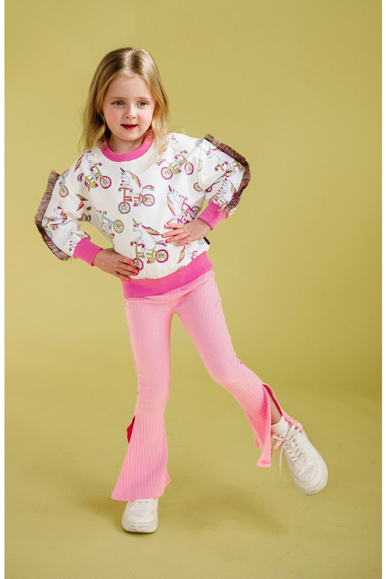 Kids' Disco Flare Leggings, Alternate, color, PINK