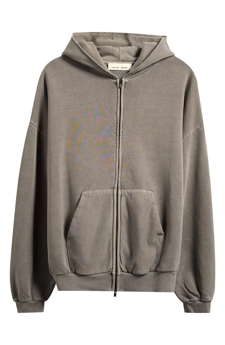 Fear of God Essentials '90s Graphic Zip Hoodie, Alternate, color, Washed Seal