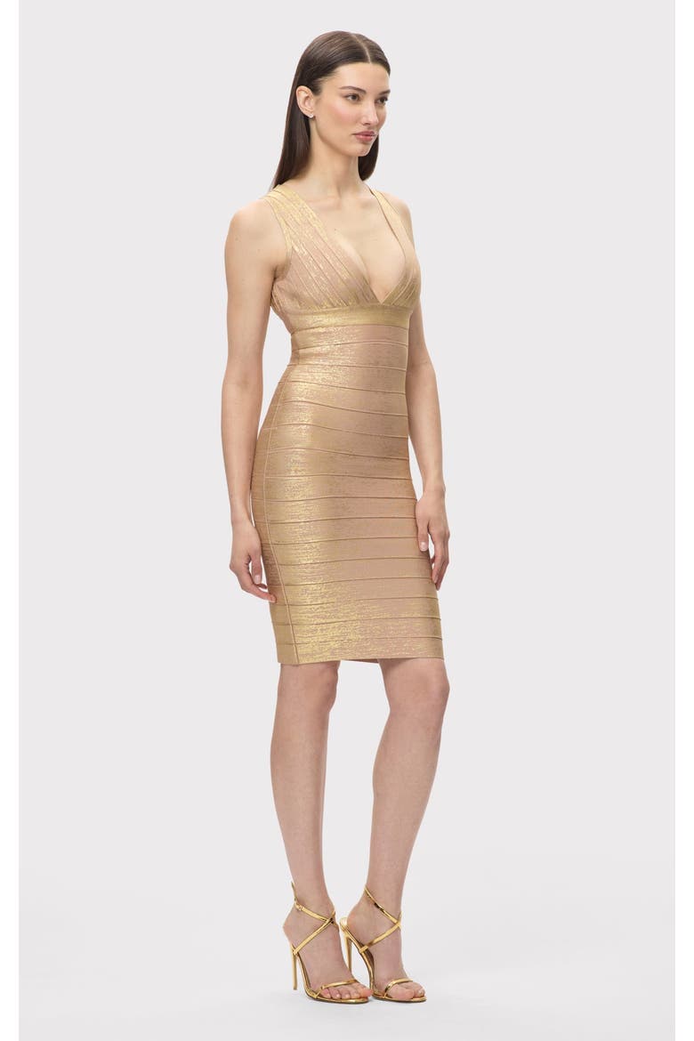The Metallic Backstage Dress, Alternate, color, GOLD FOIL