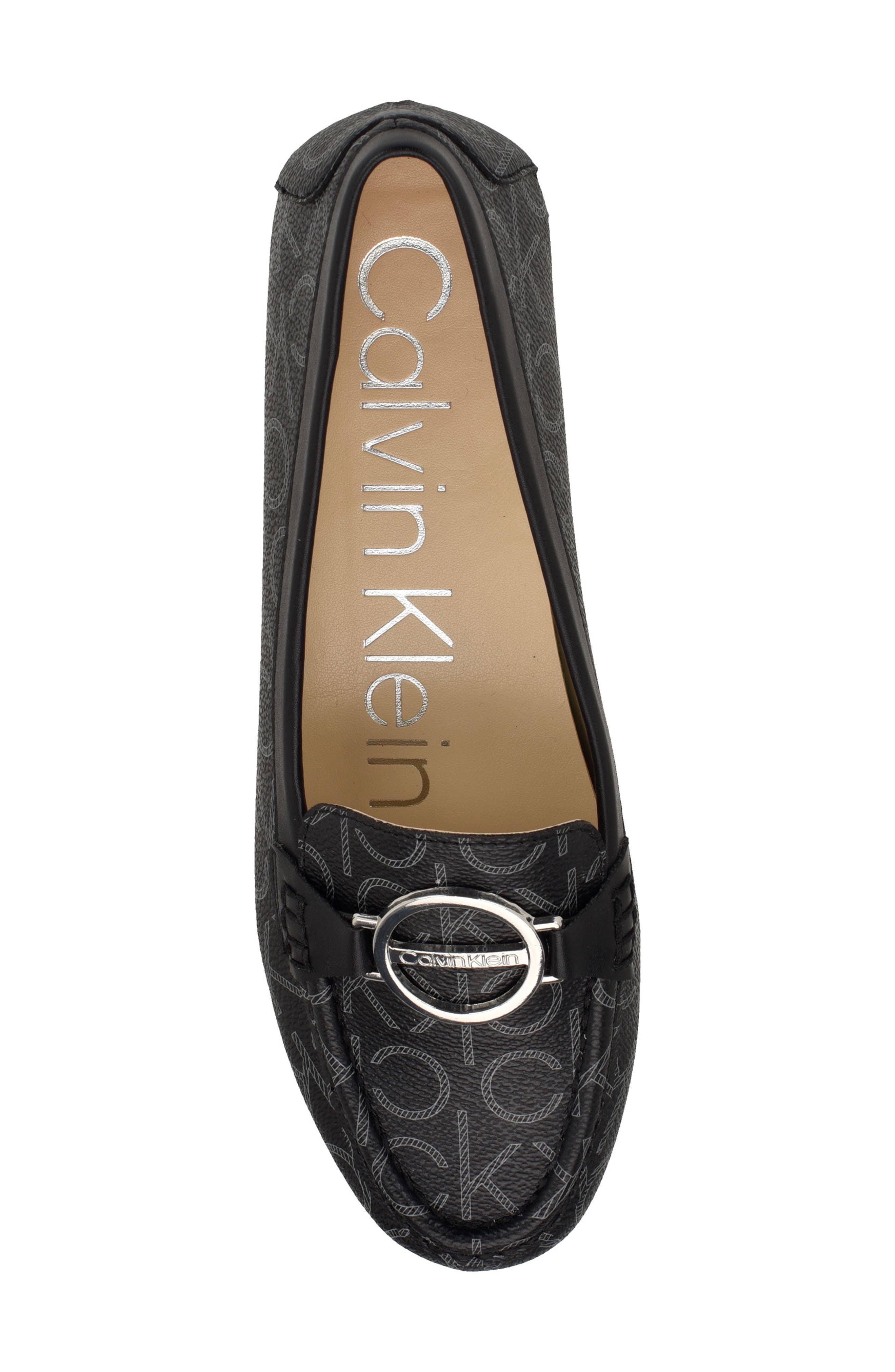 Layne Buckle Loafer, Alternate, color, BLACK LOGO