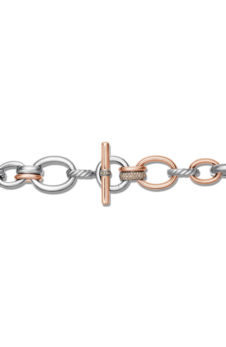 David Yurman Mercer<sup>™</sup> Mélange Pavé Diamond Necklace, Alternate, color, Sterling Silver/ 18K Rose Gold