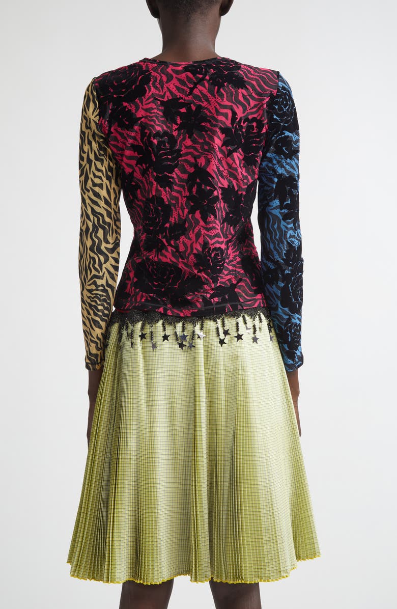 Chopova Lowena Totally Tiger Flocked Mesh T-Shirt, Alternate, color, Black Multi