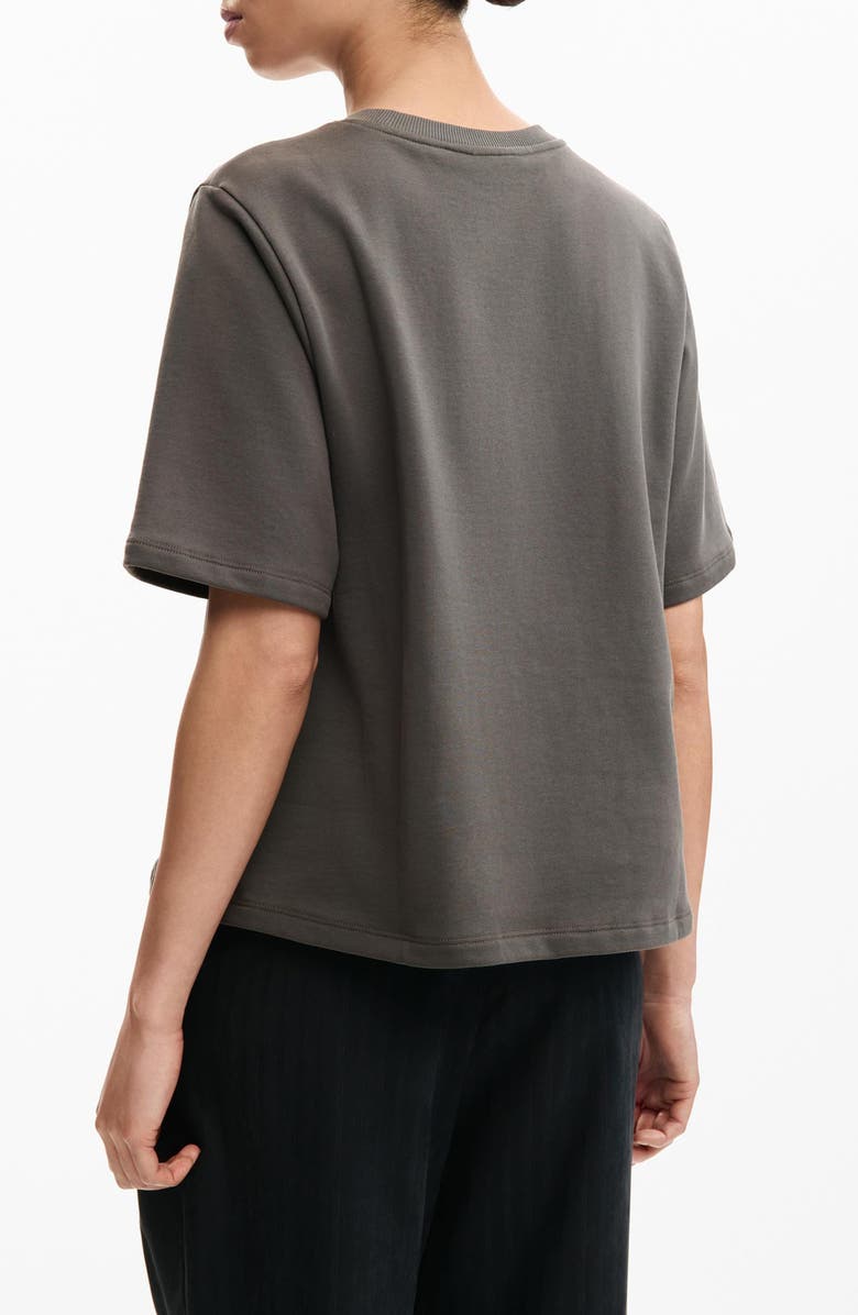 Desigual Logo Appliqué T-Shirt, Alternate, color, Gray