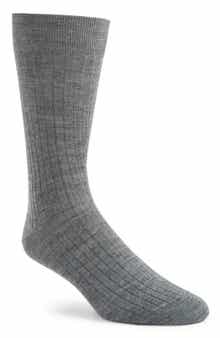 Canali Wool Blend Rib Dress Socks