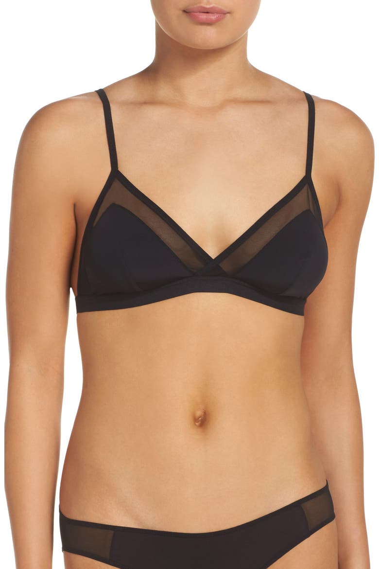Micro Mesh Bralette, Main, color, TRUE BLACK