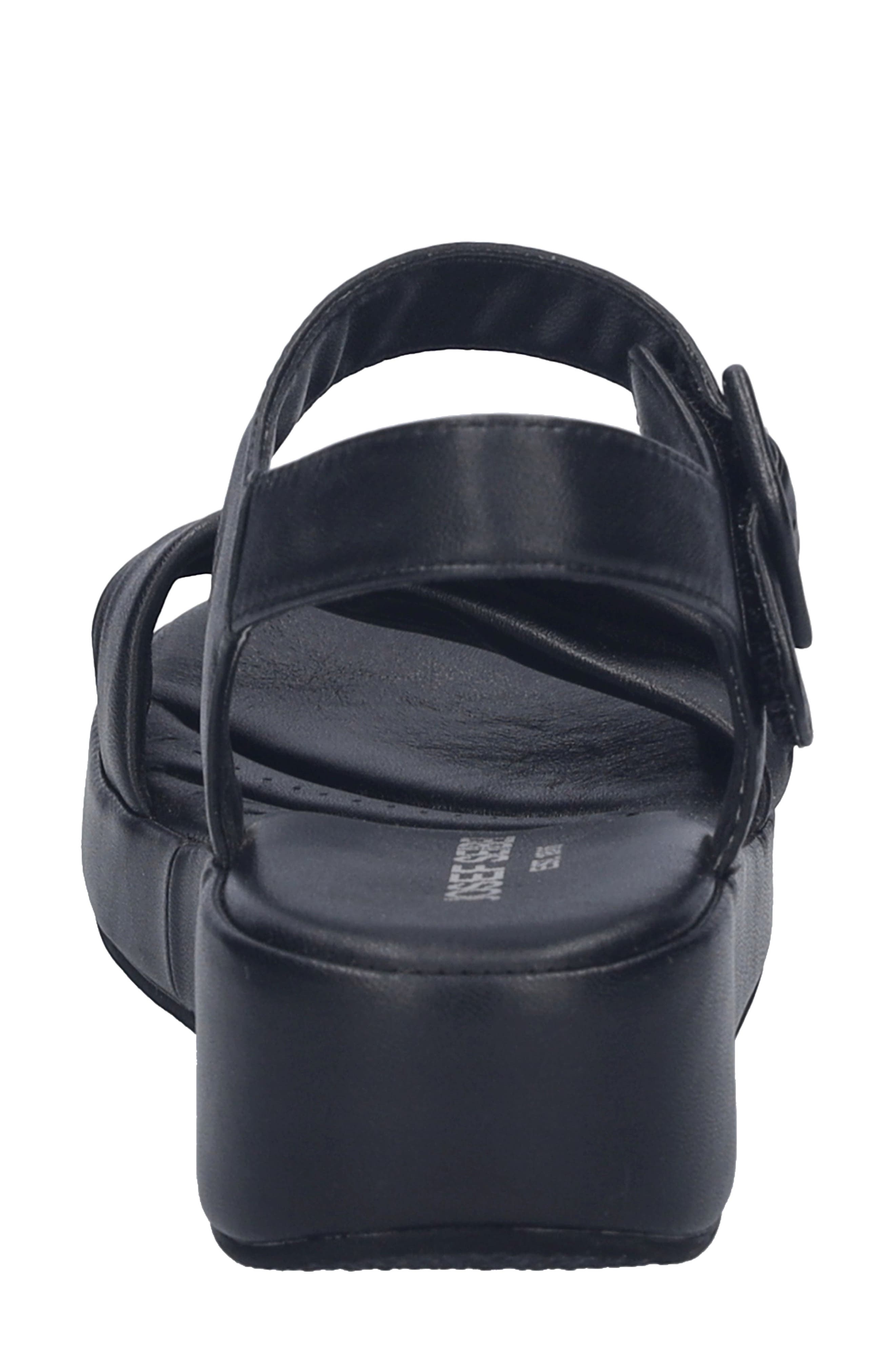 Josef Seibel Eve 02 Ankle Strap Platform Wedge Sandal, Alternate, color, Black