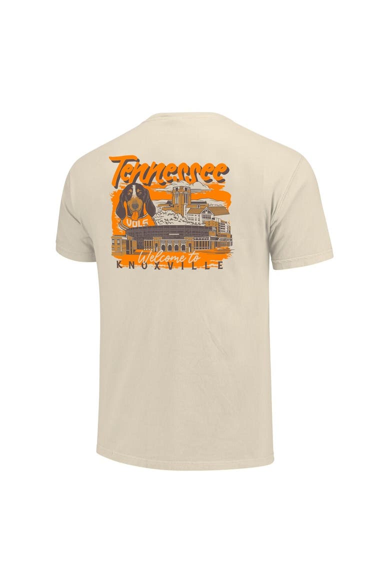 Men's Image One  Natural Tennessee Volunteers Comfort Colors Hand-Drawn Campus Stack T-Shirt, Alternate, color, Natural