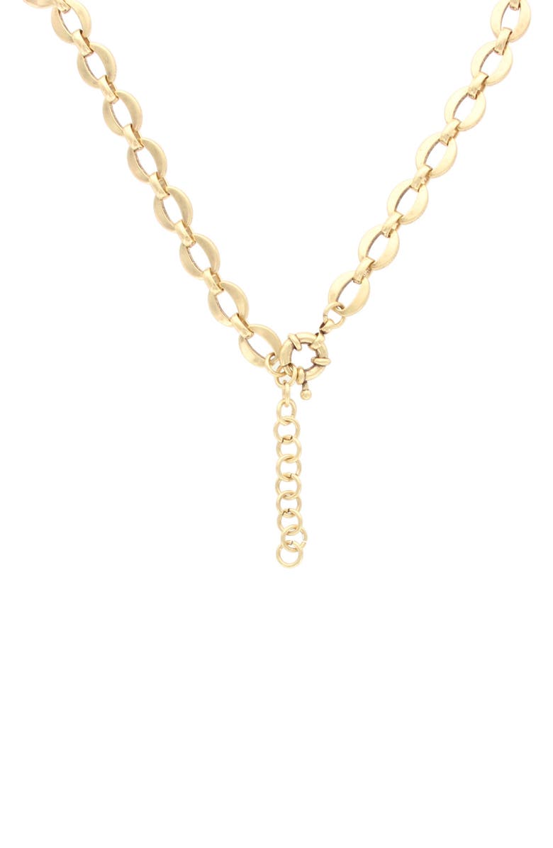 OLIVIA WELLES Chyenne Frontal Necklace, Alternate, color, Burnished Gold / Green