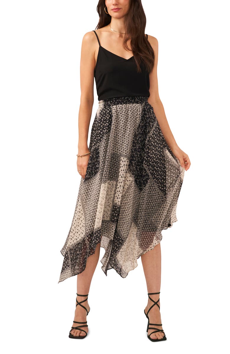 1.STATE Mixed Print Handkerchief Hem Skirt, Alternate, color, 