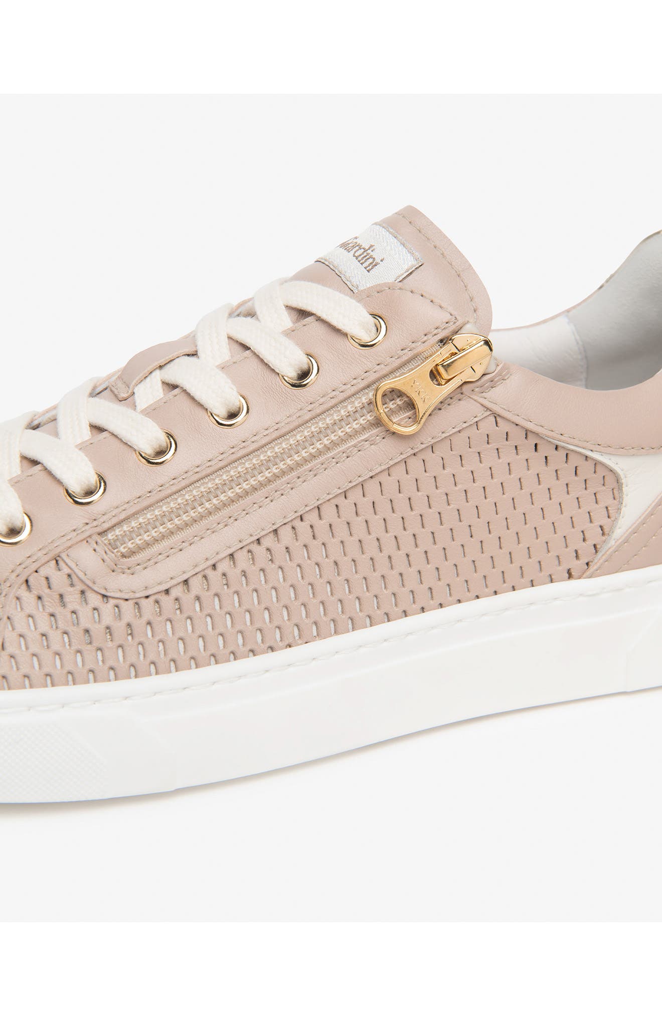 NeroGiardini Side Zip Perforated Leather Sneaker, Alternate, color, Rose