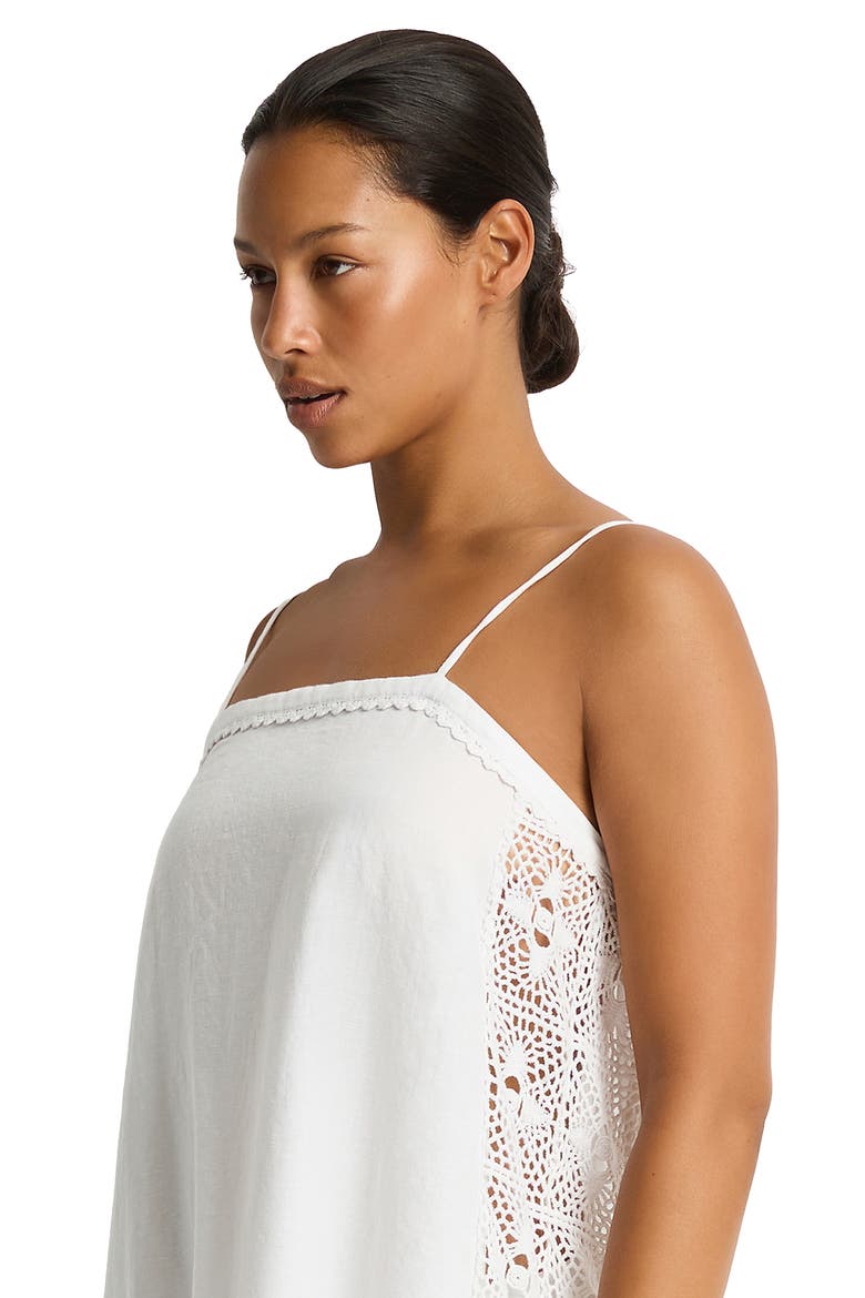 Shore Linen Panelled Cover-Up Dress, Alternate, color, WHITE