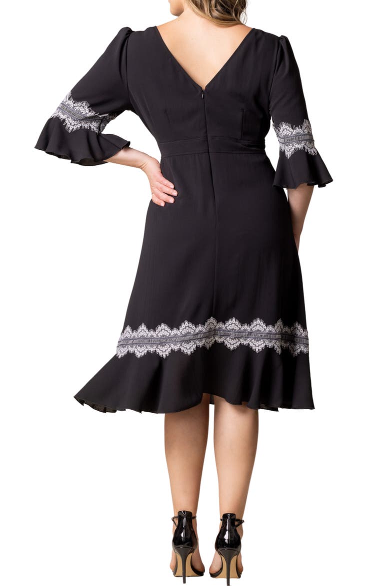 Villa Lace Trim Cocktail Dress, Alternate, color, BLACK NOIR