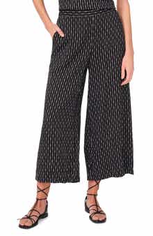 Vince Camuto Textured Stripe Crop Wide Leg Pants