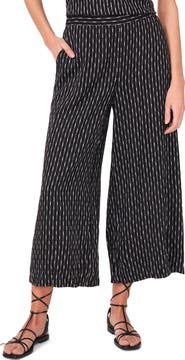 Vince Camuto Textured Stripe Crop Wide Leg Pants