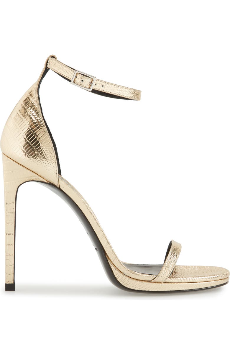 Saint Laurent 'Jane' Ankle Strap Leather Sandal, Alternate, color,