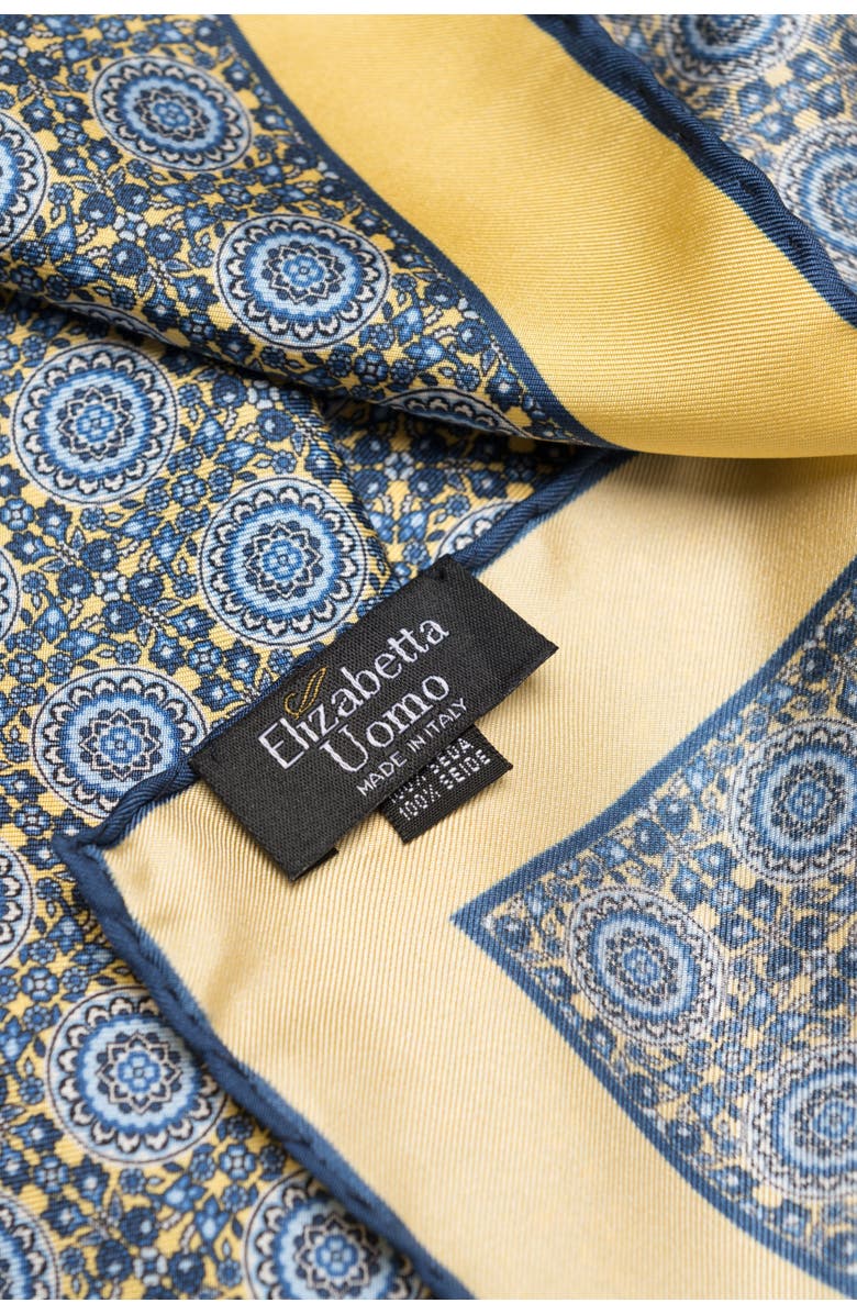 Elizabetta Lucca - Hand Rolled Silk Neckerchief for Men, Alternate, color, Yellow