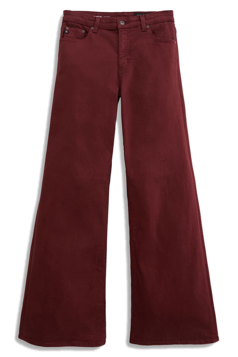 Saige Wide Leg Jeans, Alternate, color, CRANBERRY