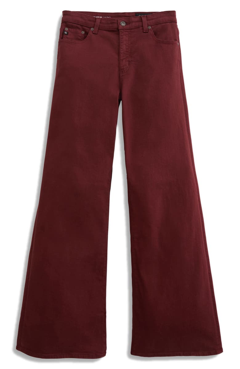 AG Saige Wide Leg Jeans, Alternate, color, Cranberry