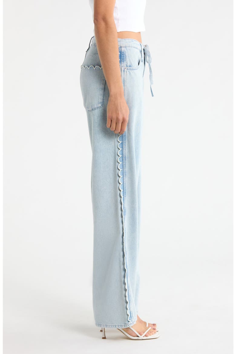 Phoebe Drawstring Waist Denim Pants, Alternate, color, LIGHT BLUE