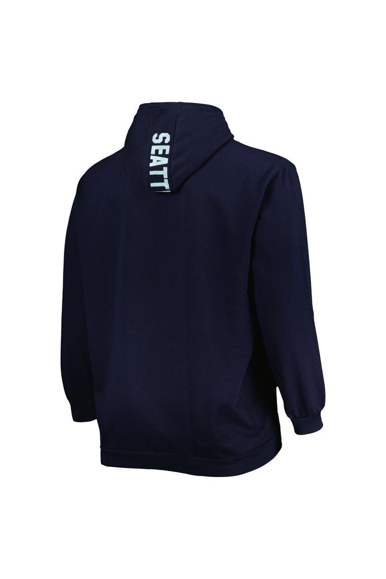 Men's Deep Sea Blue Seattle Kraken Big & Tall Fleece Pullover Hoodie, Alternate, color, Navy