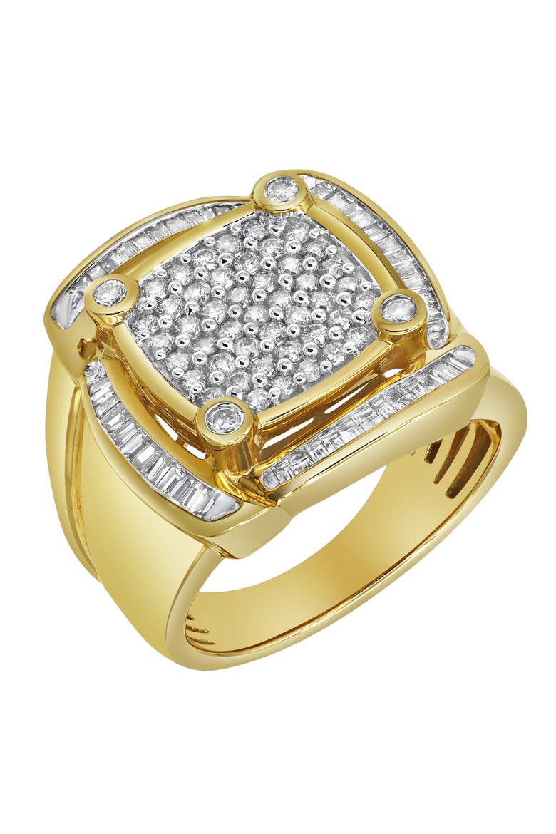 Ice Hurricane 14K Yellow Gold Diamond Men Statement Ring - 1.25ct., Main, color, 14K Yellow Gold