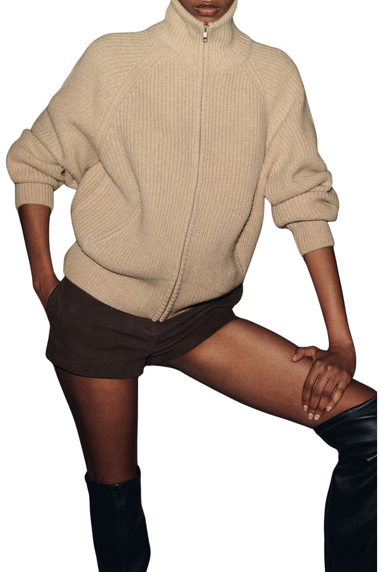 Joann Wool Zip Jacket, Main, color, LINEN