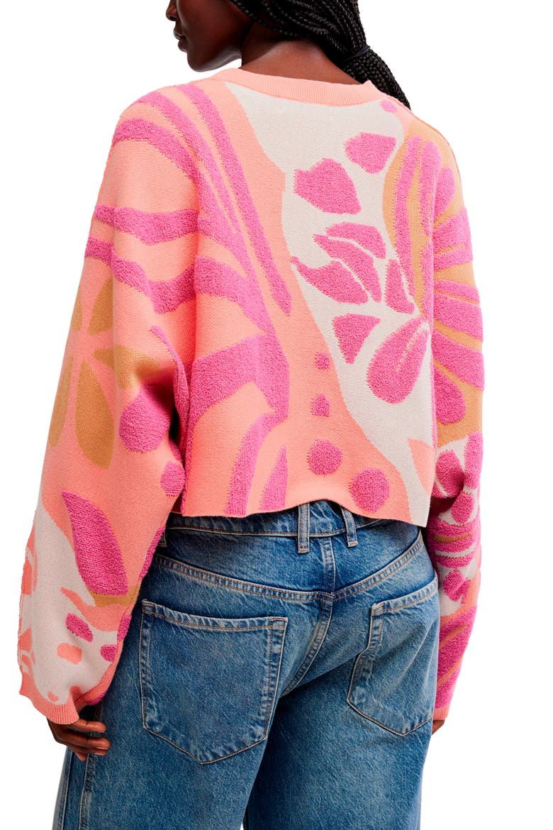 Mia Pullover Sweater, Alternate, color, CORAL KISS COMBO