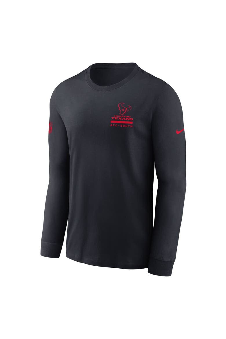 Men's Nike Navy Houston Texans Sideline Performance Long Sleeve T-Shirt, Alternate, color, Navy