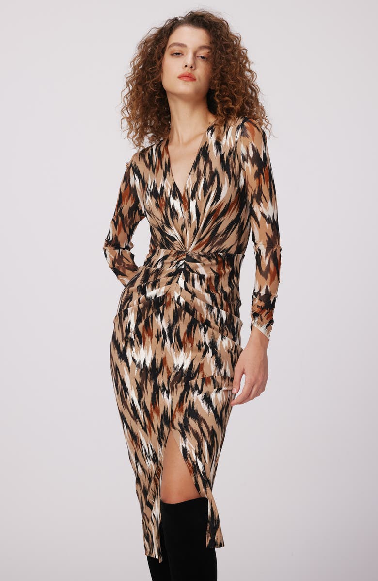 DVF Hades Two Abstract Print Long Sleeve Dress, Alternate, color, 