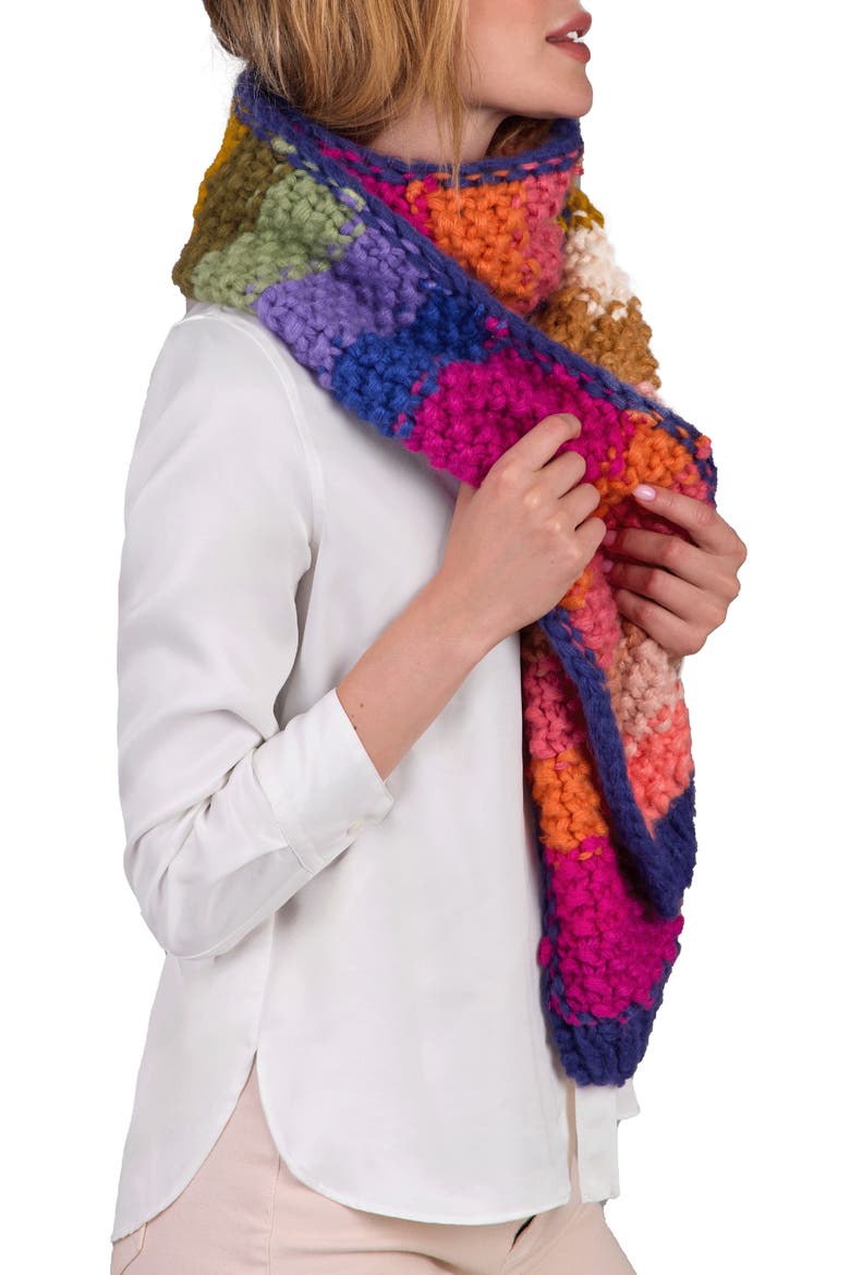 Mayflower Rainbow Knit Scarf, Alternate, color, MULTI