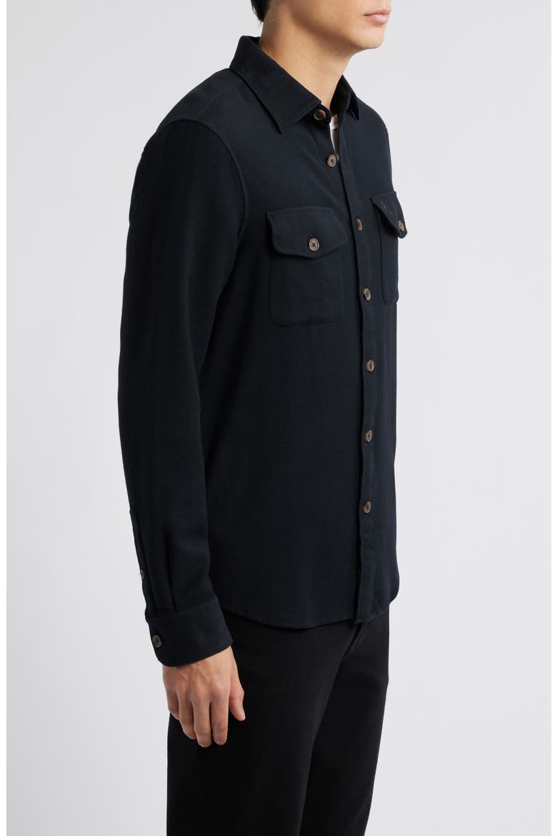 Double Cloth Button-Up Shirt, Alternate, color, TRUE BLACK