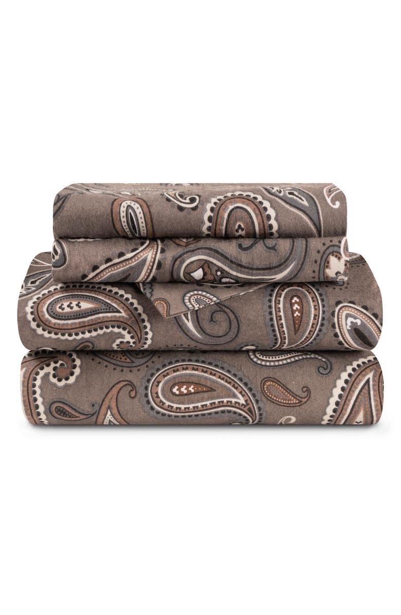 Superior Cotton Flannel Sheet Set, Main, color, Paisley Grey