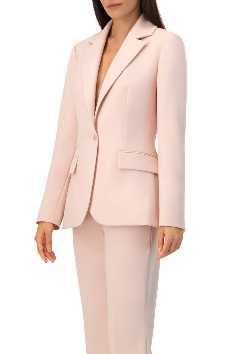 Single-Button Classic Blazer, Alternate, color, Dusty Pink