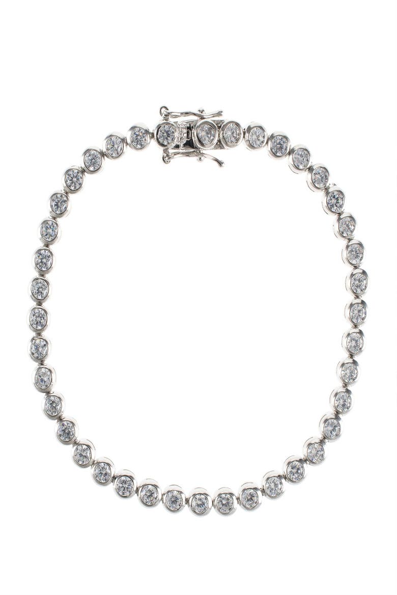 Round CZ Tennis Bracelet, Alternate, color, CLEAR/SILVER