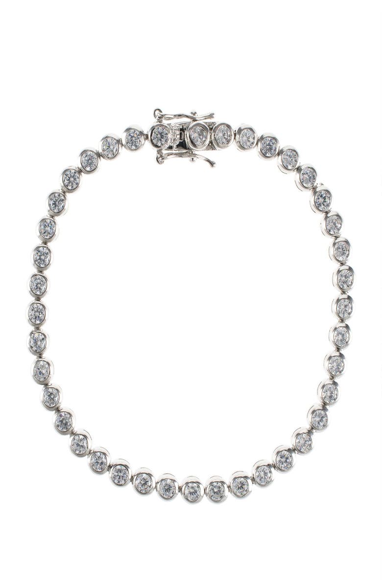CZ by Kenneth Jay Lane Round CZ Tennis Bracelet, Alternate, color, Clear/Silver