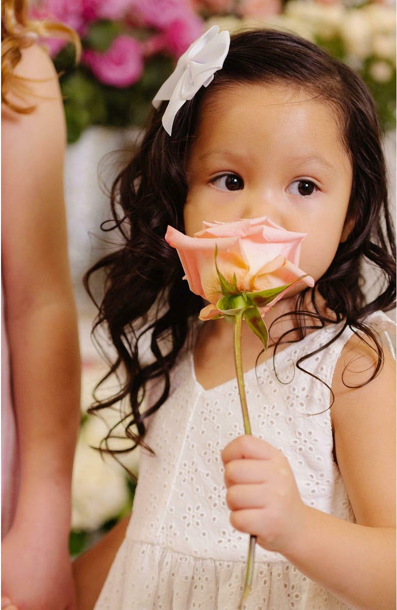 Hope & Henry Girls' Organic Eyelet Bow Shoulder Dress, Toddler, Alternate, color, White Eyelet