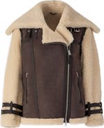 Mackage Rhoslyn Oversize Genuine Shearling Moto Jacket