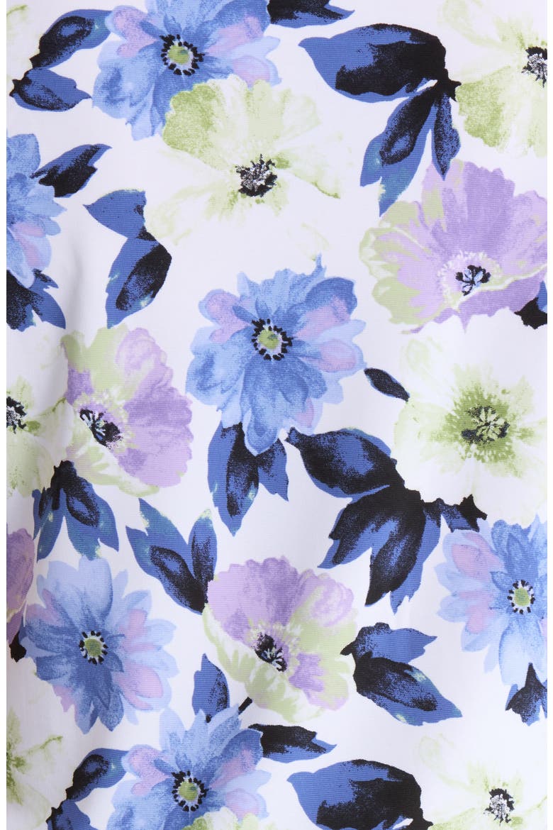 Floral Print Shirred Shell, Alternate, color, LILY WHITE MULTI
