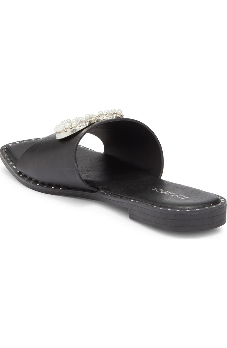 TOP MODA Esme Heart Slide Sandal, Alternate, color, Black Pu