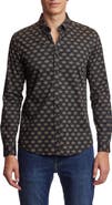 PAISLEY & GRAY Brian Beetle Print Stretch Cotton Dress Shirt