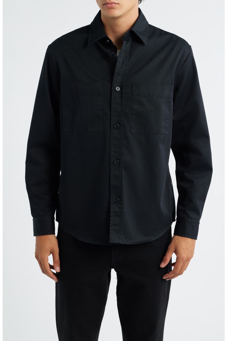 Owen Cotton Button-Up Shirt, Alternate, color, BLACK