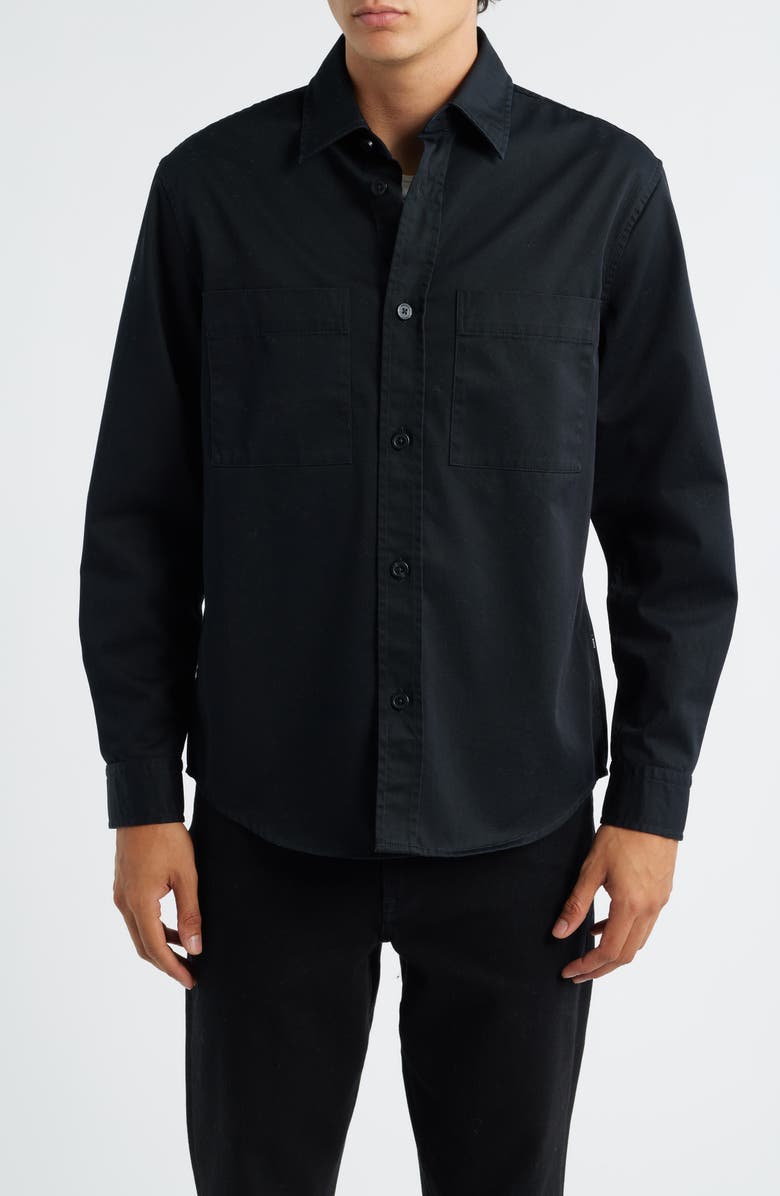 BOSS Owen Cotton Button-Up Shirt, Alternate, color, Black