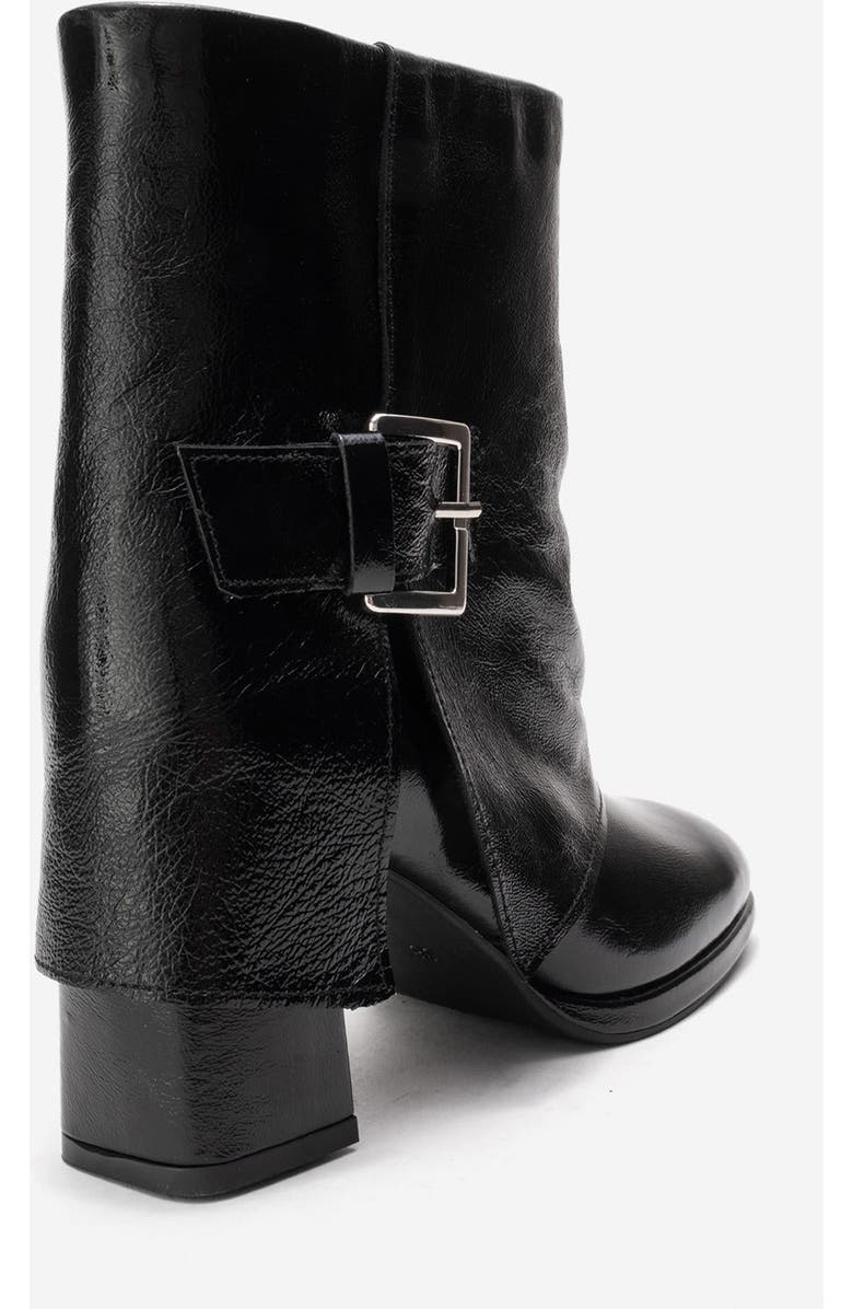 Forever & Always Shoes Lore Leather Block Heel Boot, Alternate, color, Black Patent