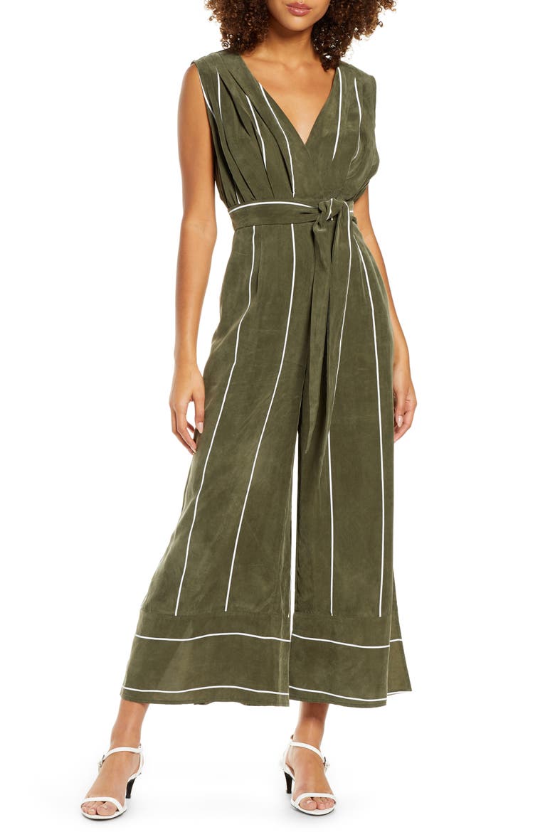 Pia Sleeveless Split Wide Leg Jumpsuit, Main, color, PENNY STRIPE